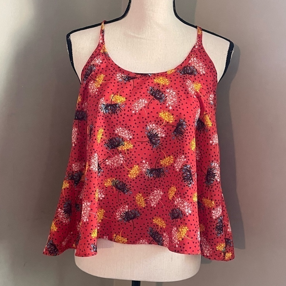 Body Central | Red Floral Tank with Open Back | M